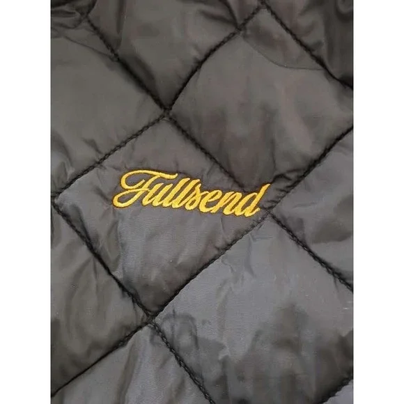 FULL‎ SEND Quilted Bomber Jacket Black Embroidered Logo Men's Size M